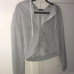 Cropped gray sweater